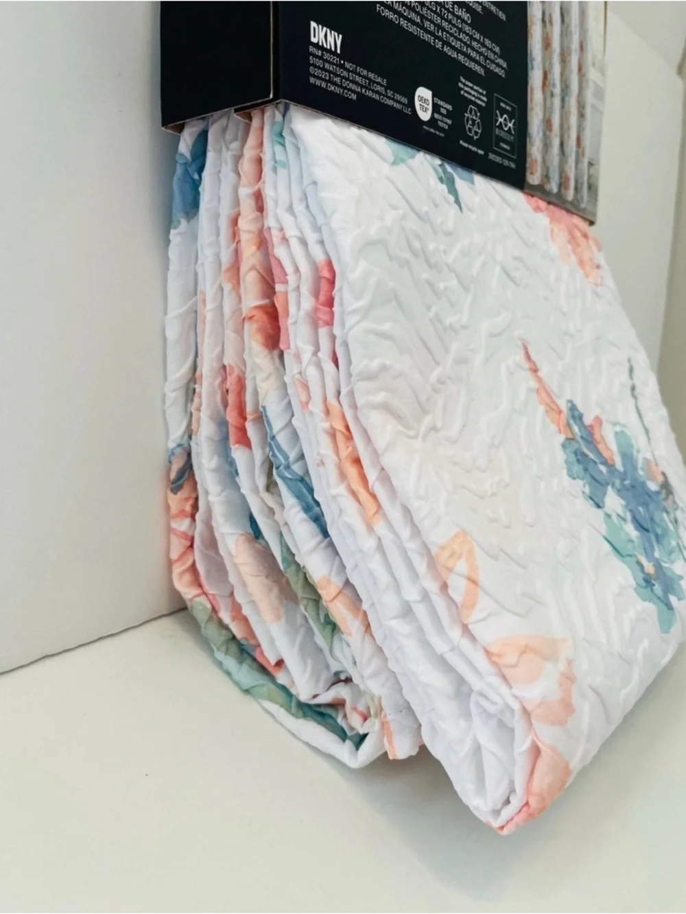 DKNY Clinton Floral Microsculpt Shower Curtain 72